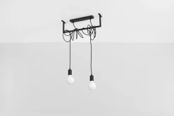 Sollux Hängelampe Schwarz verstellbar bis 150 cm E27< Hängelampen|Wohnzimmerlampen