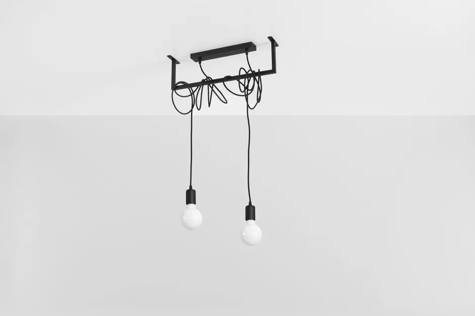 Sollux Hängelampe Schwarz verstellbar bis 150 cm E27< Hängelampen|Wohnzimmerlampen