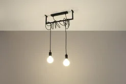 Sollux Hängelampe Schwarz verstellbar bis 150 cm E27< Hängelampen|Wohnzimmerlampen