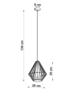 Hängelampen|Esszimmer Lampen*Sollux Hängelampe Schwarz Weiß geometrisch Ø 28 cm Modern E27