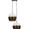 Hängelampen|Bürolampen*Belis Hängelampe Schwarz Weiß Gold Metall 2-flmg B:40 cm E27