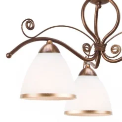 Hängelampen|Jugendstil Lampen*Lamkur Hängelampe Shabby Braun Esstisch Jugendstil 3-flmg