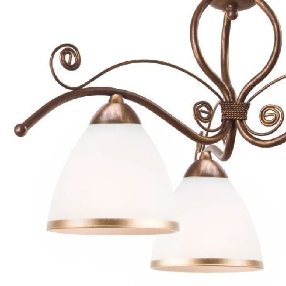 Hängelampen|Jugendstil Lampen*Lamkur Hängelampe Shabby Braun Esstisch Jugendstil 3-flmg