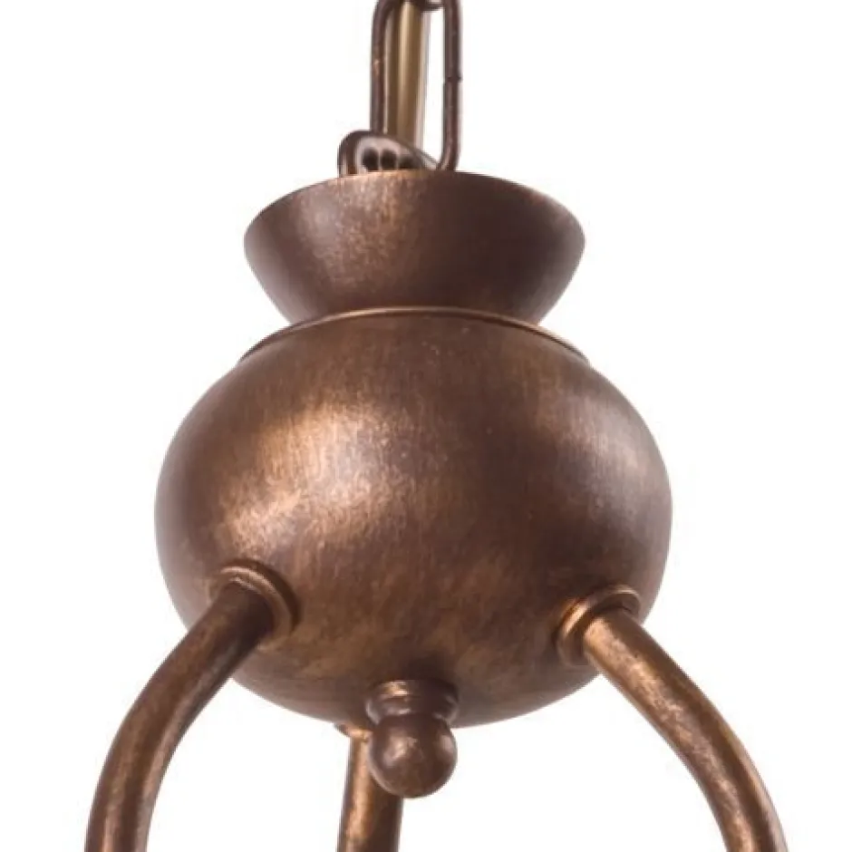 Hängelampen|Jugendstil Lampen*Lamkur Hängelampe Shabby Braun Esstisch Jugendstil 3-flmg