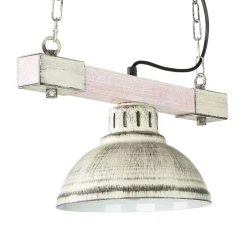 Hängelampen|Esszimmer Lampen*Luminex Hängelampe Shabby Weiß Metall Holz dekorativ E27 HAKON