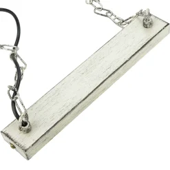 Hängelampen|Esszimmer Lampen*Luminex Hängelampe Shabby Weiß Metall Holz dekorativ E27 HAKON