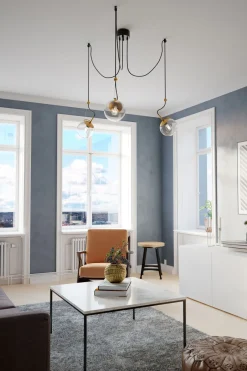 By Rydéns Hängelampe Spider H: max. 200 cm E27 Retro Metall Rauchglas< Hängelampen|Wohnzimmerlampen