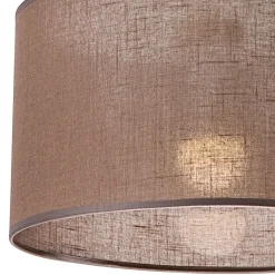 Schlafzimmer Lampen|Küchenlampen*Lamkur Hängelampe Stoff Ø 35 cm verstellbar wohnlich Modern E27 Braun