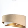 Hängelampen|Bürolampen*BPS Koncept Hängelampe Stoff Beige Gold E27 rund D: 50 cm Velours Optik