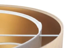 Hängelampen|Bürolampen*BPS Koncept Hängelampe Stoff Beige Gold E27 rund D: 50 cm Velours Optik