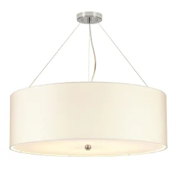 Elstead Hängelampe Stoff Ø76cm in Creme Chrom blendarm< Moderne Lampen|Stofflampen