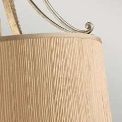 Hängelampen|Stofflampen*Elstead Hängelampe Stoff Creme Braun antik E27 SAMISE