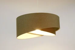 BPS Koncept Hängelampe Stoff E27 D: 60 cm rund Braun Stoff Modern INGRAM< Hängelampen|Bürolampen