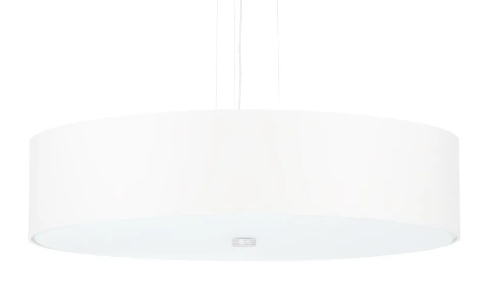 Sollux Hängelampe Stoff Glas Ø 50 cm rund Weiß 5x E27 ZIROLI< Hängelampen|Moderne Lampen