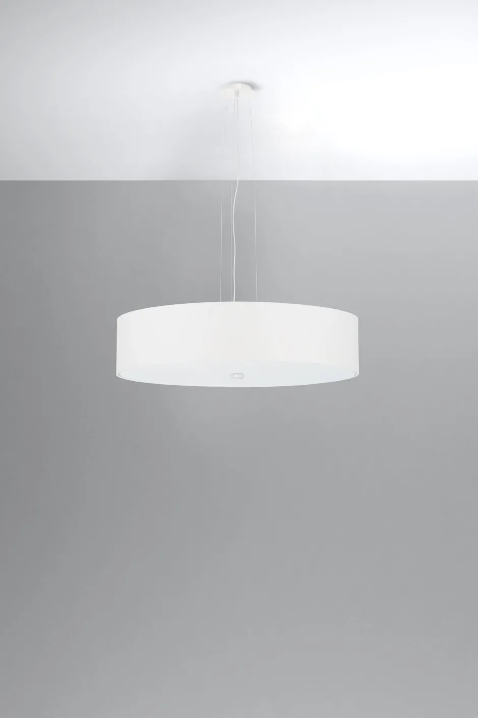 Sollux Hängelampe Stoff Glas Ø 50 cm rund Weiß 5x E27 ZIROLI< Hängelampen|Moderne Lampen