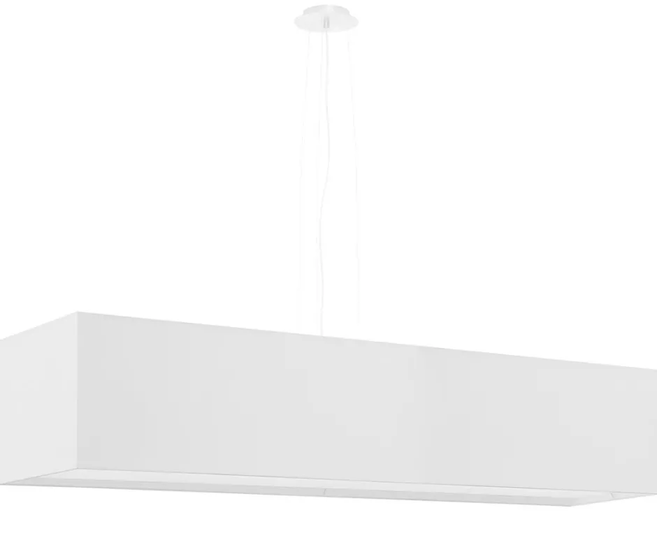 Sollux Hängelampe Stoff Glas Weiß 120 cm breit blendarm 5x E27< Hängelampen|Esszimmer Lampen