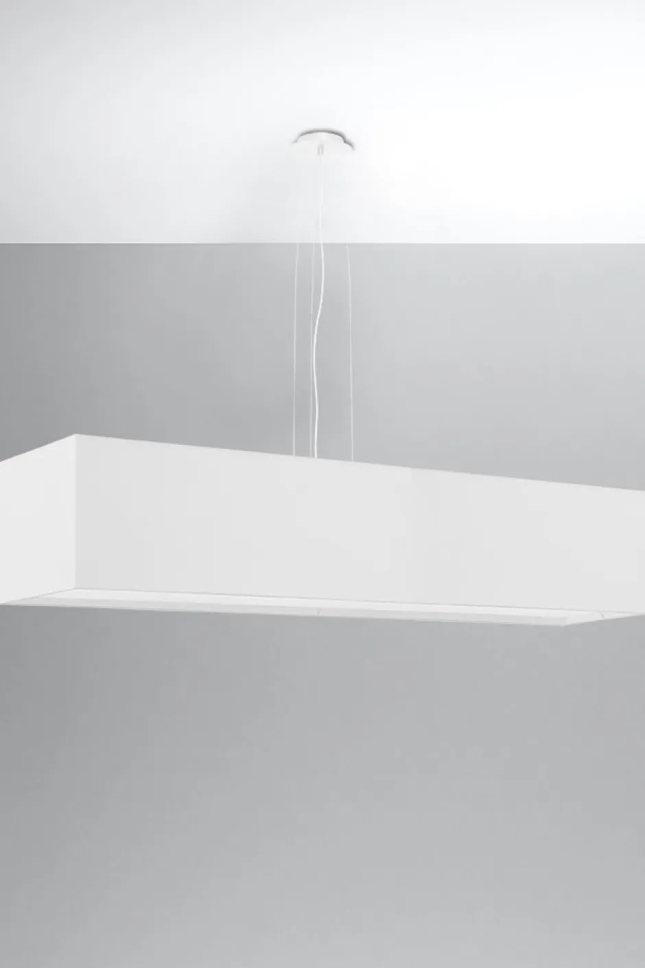 Sollux Hängelampe Stoff Glas Weiß 120 cm breit blendarm 5x E27< Hängelampen|Esszimmer Lampen
