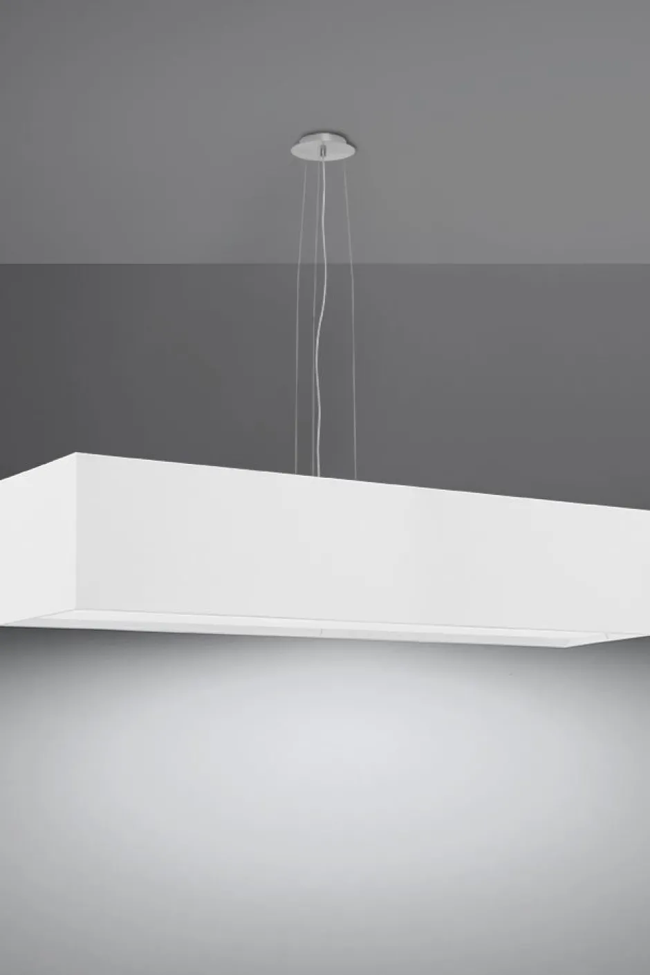 Sollux Hängelampe Stoff Glas Weiß 120 cm breit blendarm 5x E27< Hängelampen|Esszimmer Lampen