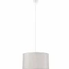 Schlafzimmer Lampen|Küchenlampen*Lamkur Hängelampe Stoff in Silber Ø 35 cm verstellbar Modern E27