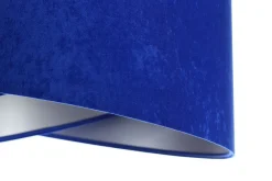 Bürolampen|Schlafzimmer Lampen*BPS Koncept Hängelampe Stoff Kobaltblau Silber E27 rund D: 50 cm