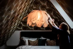 By Rydéns Hängelampe Stoff Metall E27 80 cm breit biegsam Natur< Hängelampen|Wohnzimmerlampen