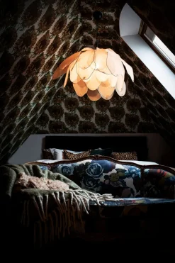 By Rydéns Hängelampe Stoff Metall E27 80 cm breit biegsam Natur< Hängelampen|Wohnzimmerlampen