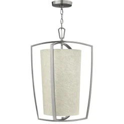 Hängelampen|Moderne Lampen*Elstead Hängelampe Stoff Metall in Creme Nickel MESINA