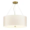 Elstead Hängelampe Stoff Schirm rund Ø59cm in Creme Messing< Moderne Lampen|Stofflampen