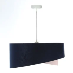 Bürolampen|Schlafzimmer Lampen*BPS Koncept Hängelampe Stoffschirm Blau Rosa Gold E27 rund Ø 50 cm