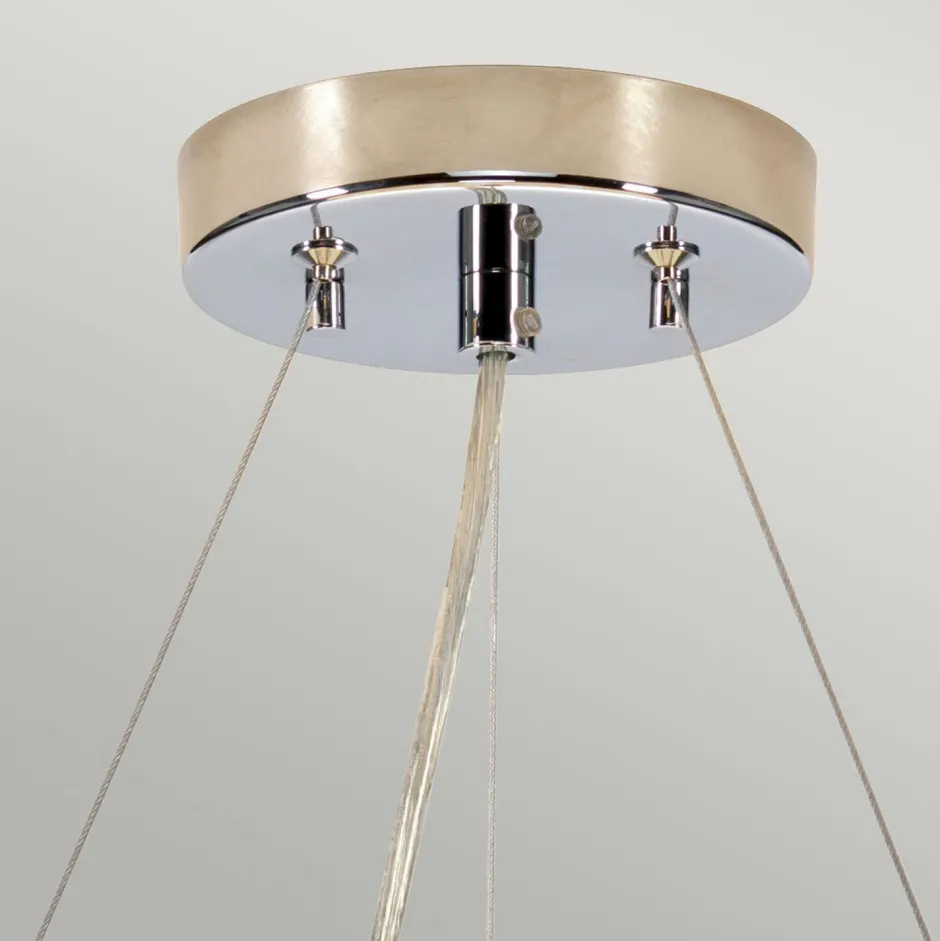 Elstead Hängelampe Stoffschirm rund Ø46cm in Creme Chrom NASIA< Moderne Lampen|Stofflampen