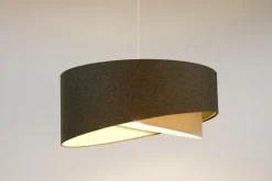 BPS Koncept Hängelampe Stoffschirm und Ø 50 cm E27 Grau Creme verstellbar< Bürolampen|Schlafzimmer Lampen