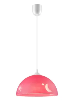 Lamkur Hängelampe THORLEY Pink rund Kinder Kinderzimmer<Kinder Kinderzimmerlampen|Kinderlampen