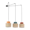 TK Lighting Hängelampe verstellbar B: max. 4 m flexibel Jute Stoff 3x E27< Hängelampen|Bürolampen