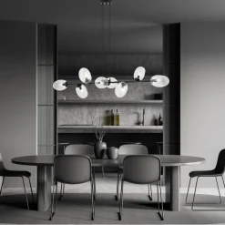 Bürolampen|Kugellampen*Emibig Hängelampe verstellbar Glas Metall 140 cm breit groß