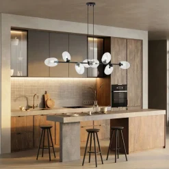 Bürolampen|Kugellampen*Emibig Hängelampe verstellbar Glas Metall 140 cm breit groß