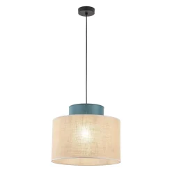 Hängelampen|Bürolampen*TK Lighting Hängelampe verstellbar Jute Stoff E27 rund Ø 38 cm BRADY
