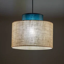 Hängelampen|Bürolampen*TK Lighting Hängelampe verstellbar Jute Stoff E27 rund Ø 38 cm BRADY
