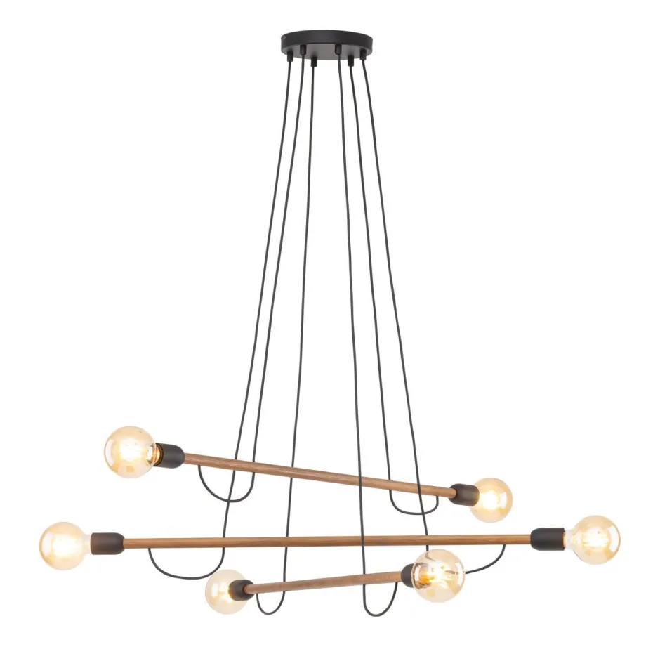TK Lighting Hängelampe verstellbar L: 93 cm H: max. 160 cm für 6x E27< Hängelampen|Esszimmer Lampen