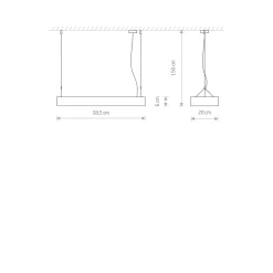 Nowodvorski Hängelampe warmweiß T8 LED 3000 K 2300 lm Aluminium B: 93,5 cm< Wohnzimmerlampen|Metall Lampen