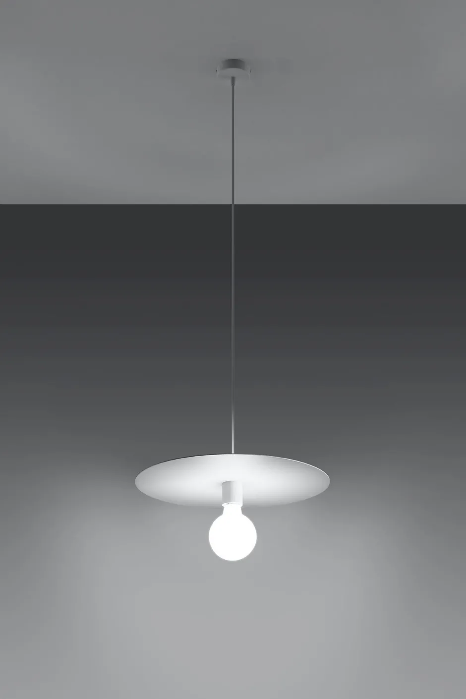 Sollux Hängelampe Weiß Ø 40 cm Metall E27 Küche Esszimmer< Moderne Lampen|Esszimmer Lampen