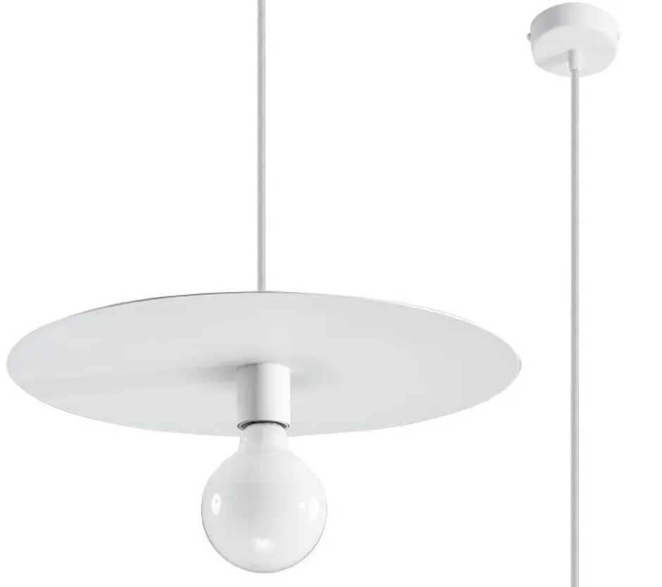 Sollux Hängelampe Weiß Ø 40 cm Metall E27 Küche Esszimmer< Moderne Lampen|Esszimmer Lampen