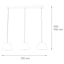 Hängelampen|Esszimmer Lampen*Luminex Hängelampe Weiß E27 Retro Design 3 flammig