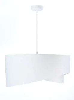 BPS Koncept Hängelampe Weiß E27 rund D: 50 cm Stoff Velours Optik Modern< Bürolampen|Schlafzimmer Lampen