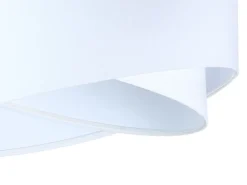 BPS Koncept Hängelampe Weiß E27 rund D: 50 cm Stoff Velours Optik Modern< Bürolampen|Schlafzimmer Lampen