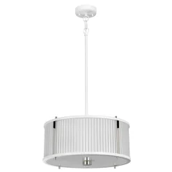 Jugendstil Lampen|Glaslampen*Elstead Hängelampe Weiß Glas Metall Ø40cm rund Jugendstil