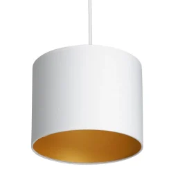 Hängelampen|Bürolampen*Luminex Hängelampe Weiß Gold Stoff Metall L:75 cm blendarm