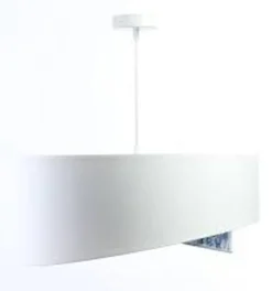 Bürolampen|Schlafzimmer Lampen*BPS Koncept Hängelampe Weiß Hellblau Blumen Print E27 rund D: 50 cm