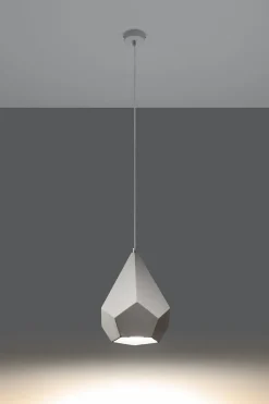 Hängelampen|Esszimmer Lampen*Sollux Hängelampe Weiß Keramik bemalbar geometrisch E27