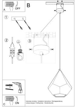 Hängelampen|Esszimmer Lampen*Sollux Hängelampe Weiß Keramik bemalbar geometrisch E27