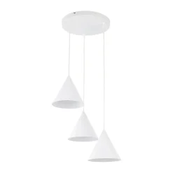 TK Lighting Hängelampe Weiß Metall Ø 42 cm 3-flammig Retro Design< Hängelampen|Bürolampen